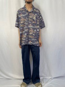 画像2: 90's POLO SPORT Ralph Lauren マリン柄 コットンアロハシャツ XXL (2)