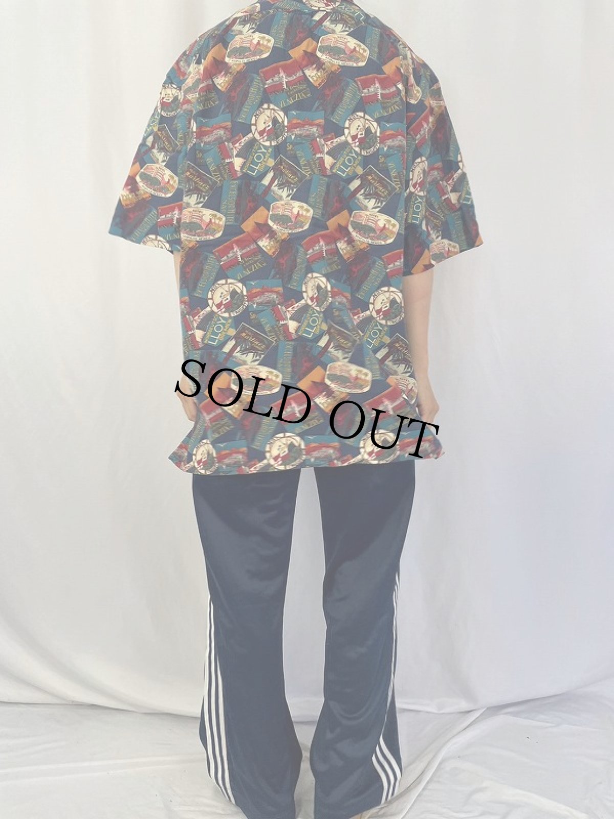 画像4: 90's POLO Ralph Lauren 総柄 レーヨンオープンカラーシャツ XL (4)