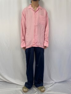 画像2: POLO Ralph Lauren リネン×シルク オープンカラーシャツ L (2)
