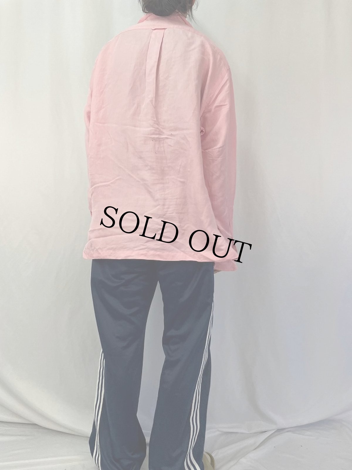 画像4: POLO Ralph Lauren リネン×シルク オープンカラーシャツ L (4)