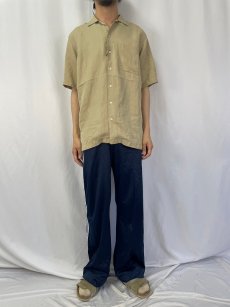 画像2: POLO Ralph Lauren "CALDWELL" リネン×シルク オープンカラーシャツ S (2)