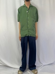 画像2: POLO Ralph Lauren "CALDWELL" リネン×シルク オープンカラーシャツ M (2)