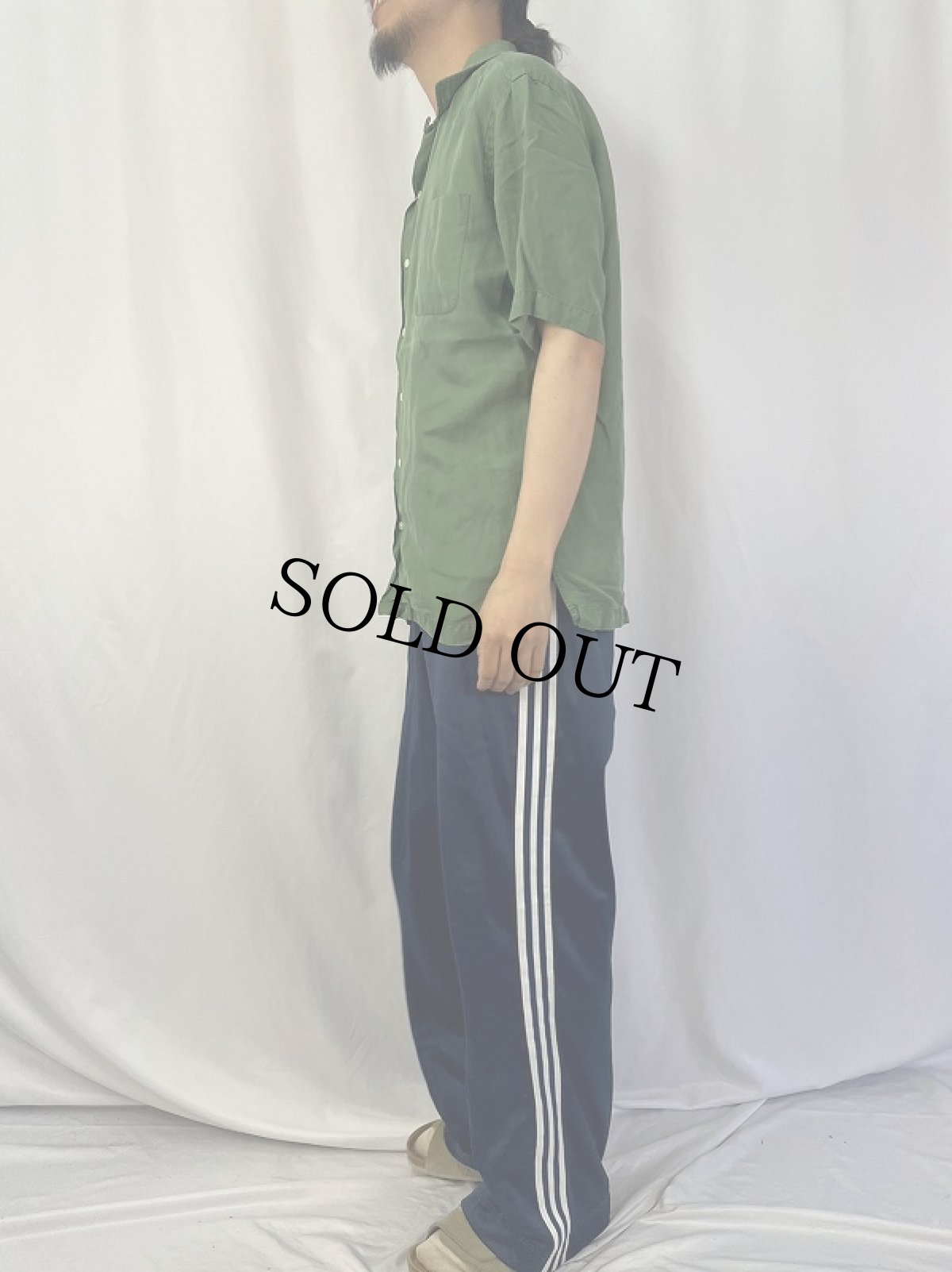 画像3: POLO Ralph Lauren "CALDWELL" リネン×シルク オープンカラーシャツ M (3)