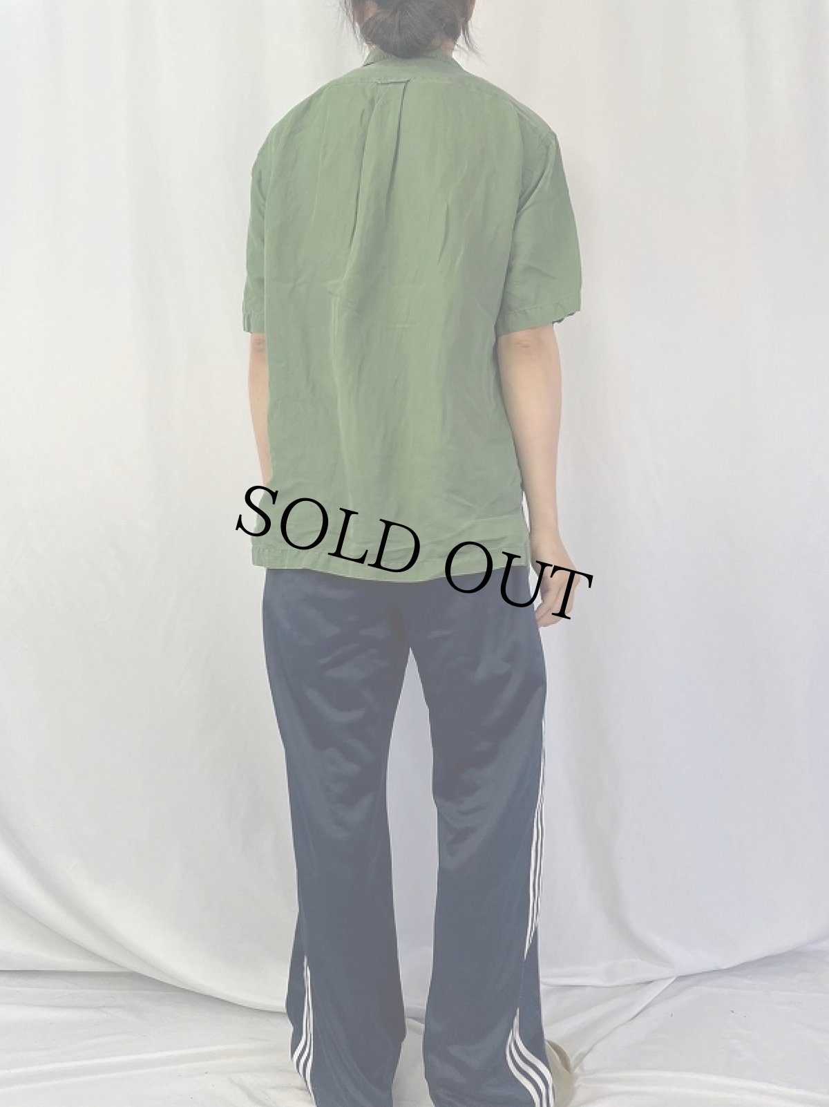 画像4: POLO Ralph Lauren "CALDWELL" リネン×シルク オープンカラーシャツ M (4)