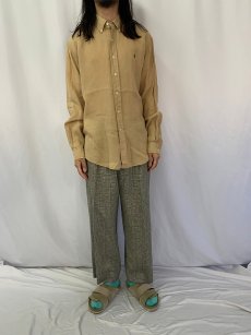 画像2: Ralph Lauren "CUSTOM FIT" リネンボタンダウンシャツ XL (2)