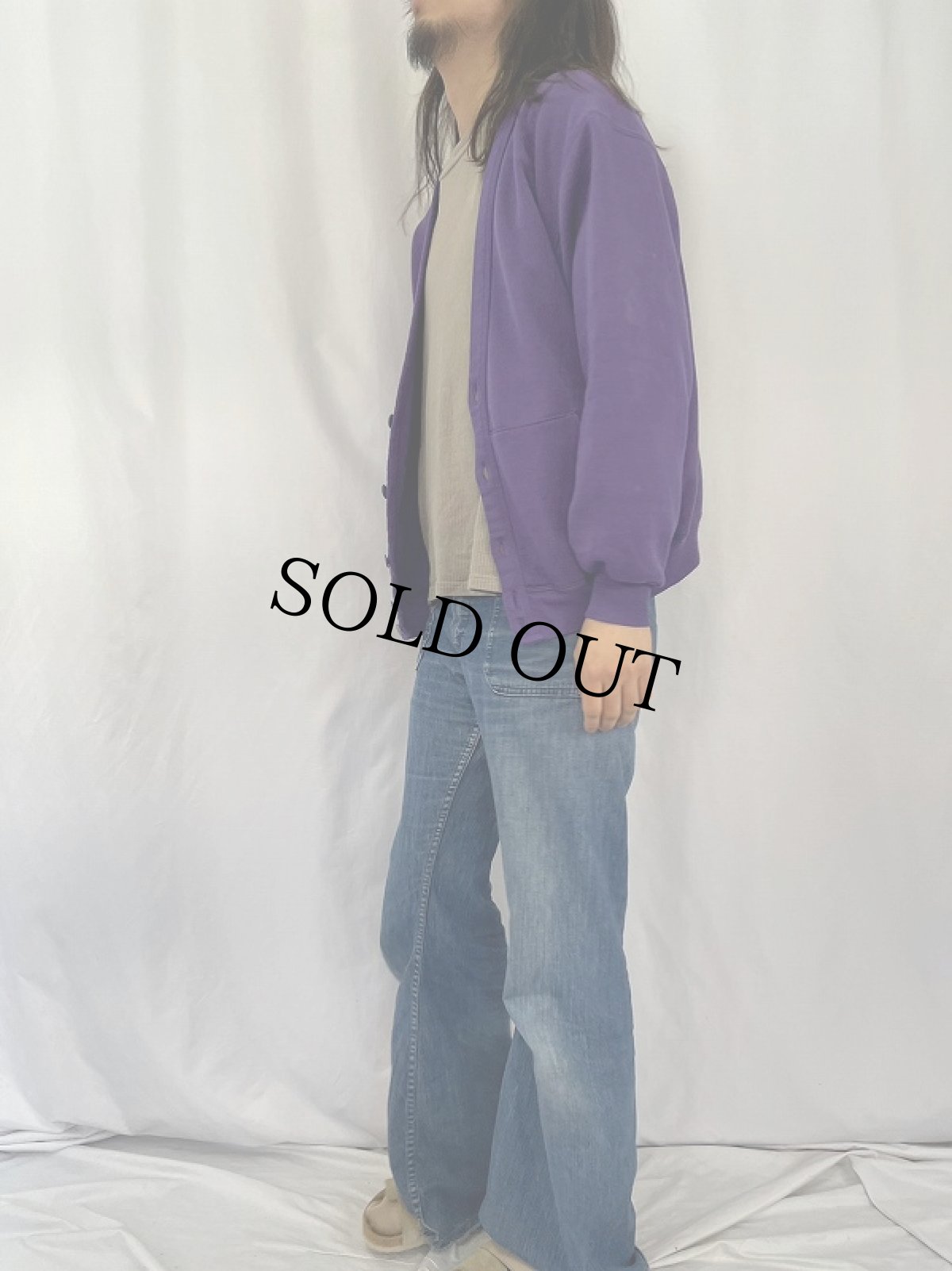 画像3: 90's RUSSEL ATHELETIC USA製 スウェットカーディガン L (3)