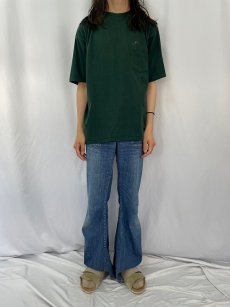 画像2: 90's GAP USA製 無地ポケットTシャツ XL GREEN (2)