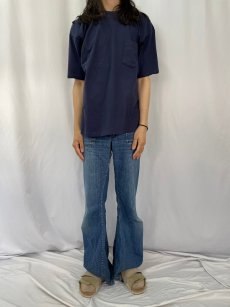 画像2: 90's GAP USA製 無地ポケットTシャツ XL NAVY (2)
