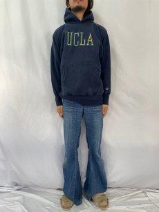 画像2: 90's Champion REVERSE WEAVE USA製 "UCLA" 刺繍スウェットフーディー XL (2)