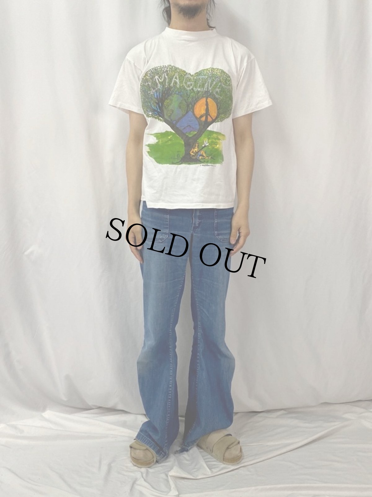 画像2: 90's JOHN LENNON USA製 "IMAGINE" ミュージシャンイラストTシャツ L  (2)
