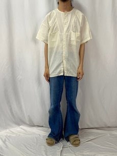 画像2: MOUSTACHE デザインノーカラーシャツ M (2)