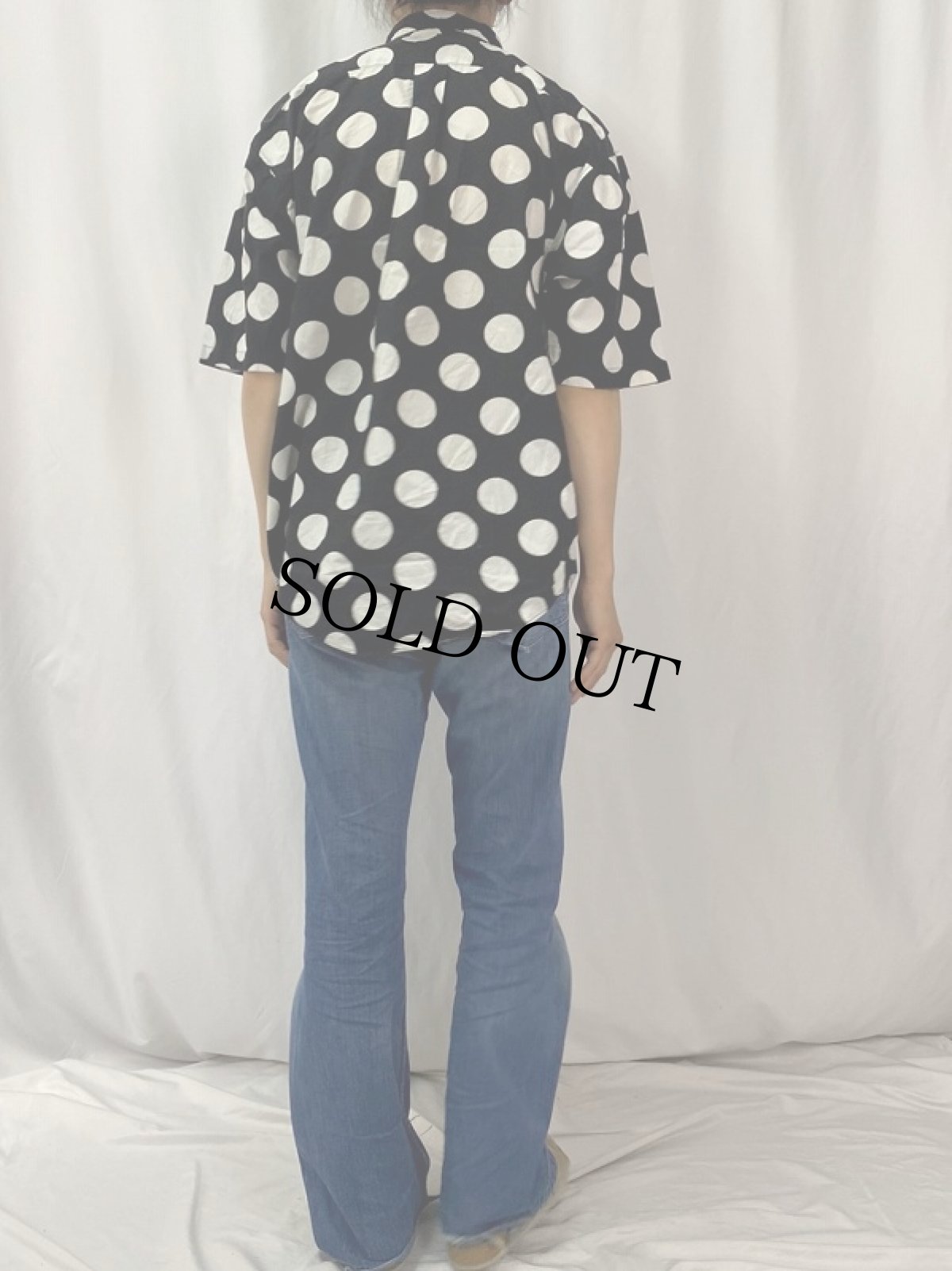 画像4: UNION PIPER ドット柄 コットンシャツ L (4)