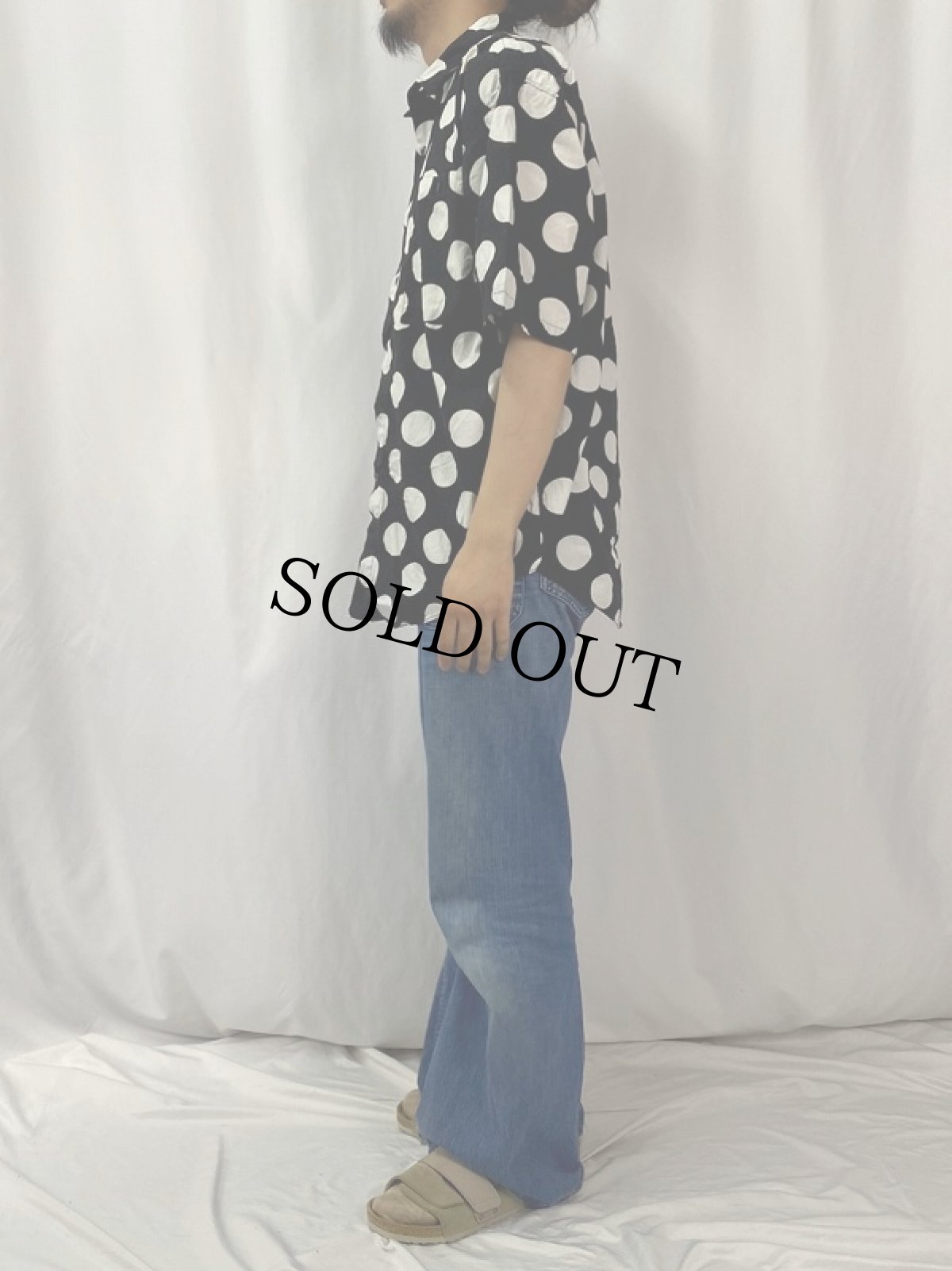 画像3: UNION PIPER ドット柄 コットンシャツ L (3)