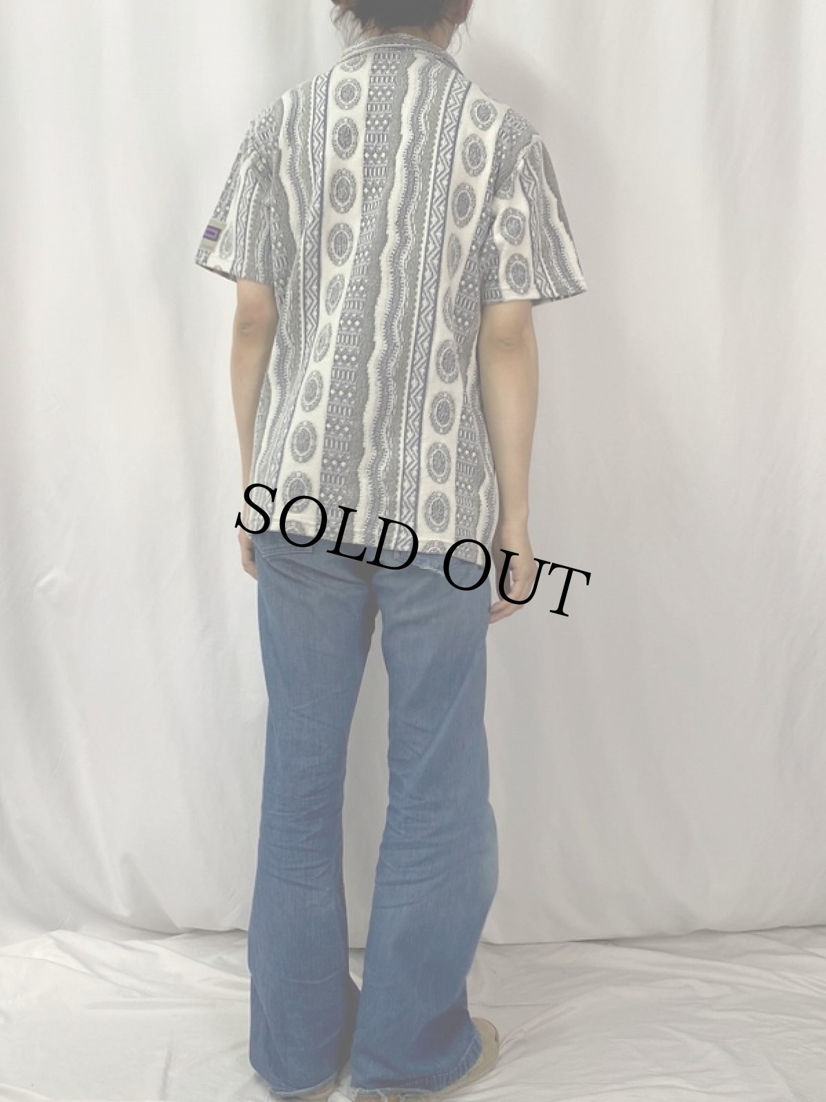 画像4: 90's WINDSURFING CHIEMSEE 総柄 ポロシャツ S (4)