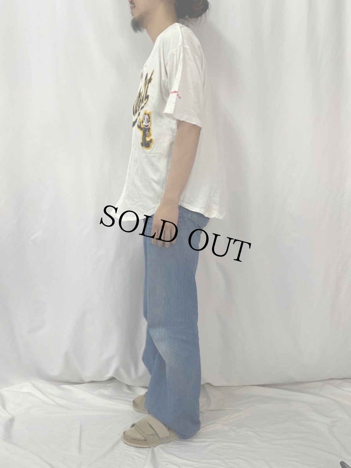 画像3: 90's MITUBISHI OIL "Felix the Cat" ベースボールシャツ  (3)