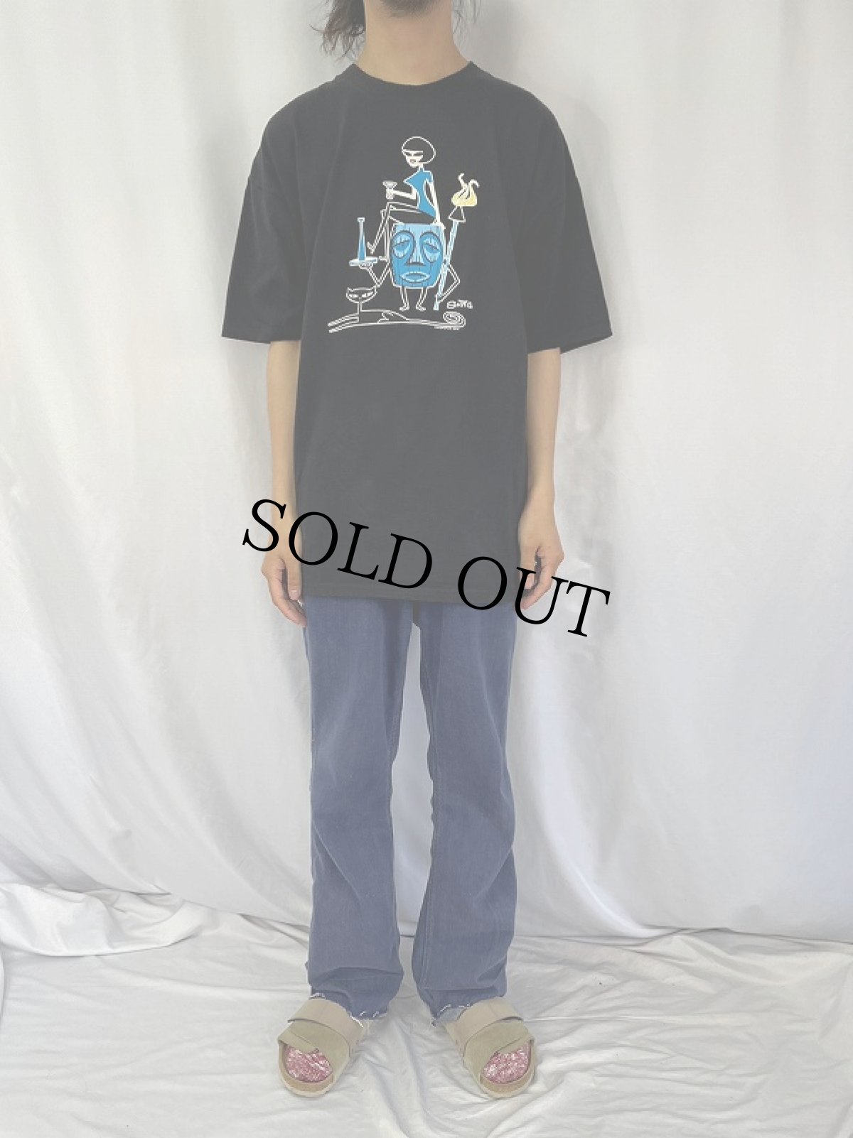 画像2: 2001 SHAG USA製 アートプリントTシャツ XL (2)