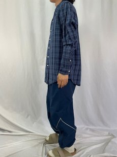 画像3: Ralph Lauren "CUSTOM FIT" チェック柄 シルク×リネン ボタンダウンシャツ L (3)