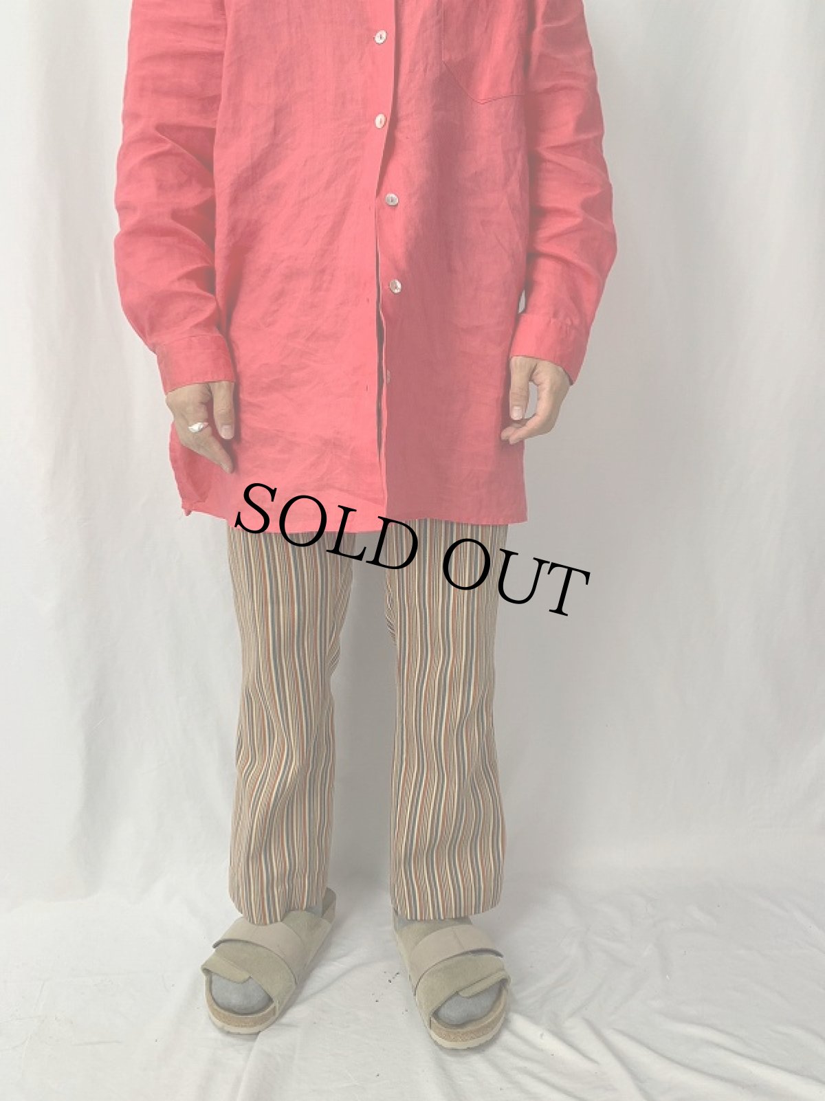 画像2: 70's マルチストライプ柄 スラックス W32 (2)