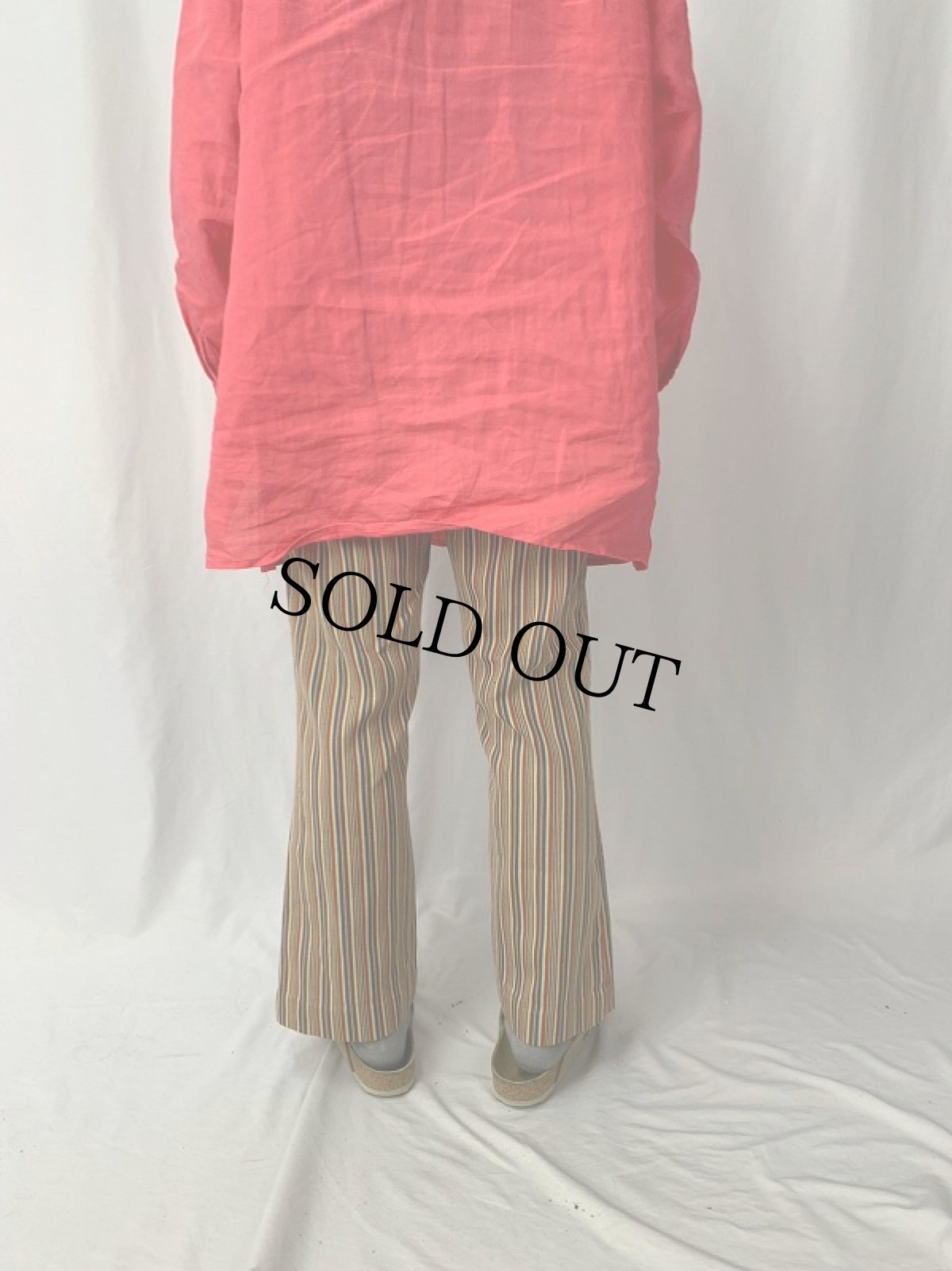 画像4: 70's マルチストライプ柄 スラックス W32 (4)