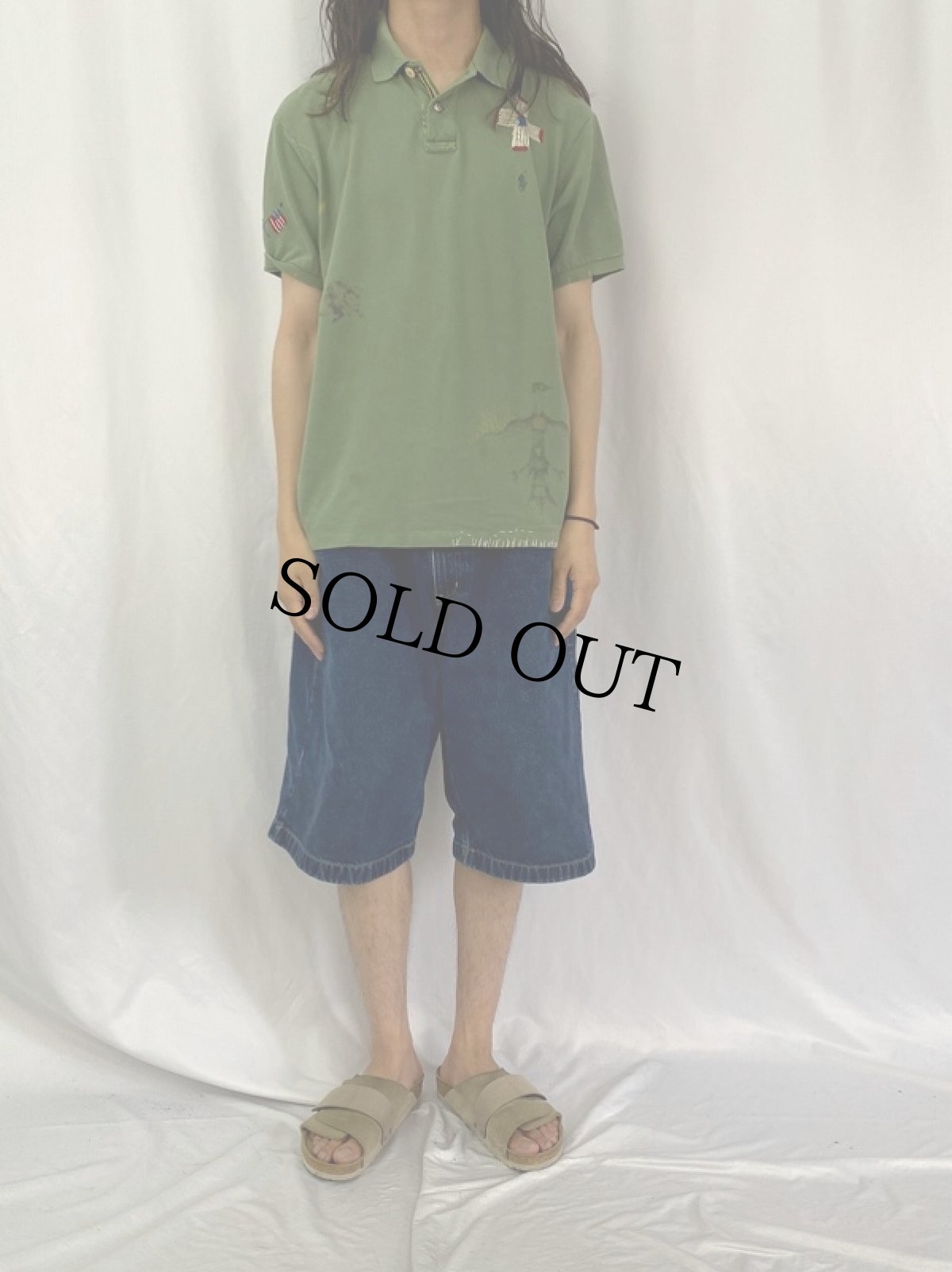 画像2: POLO Ralph Lauren "CUSTOM FIT" ハンド刺繍風 ポロシャツ XL (2)