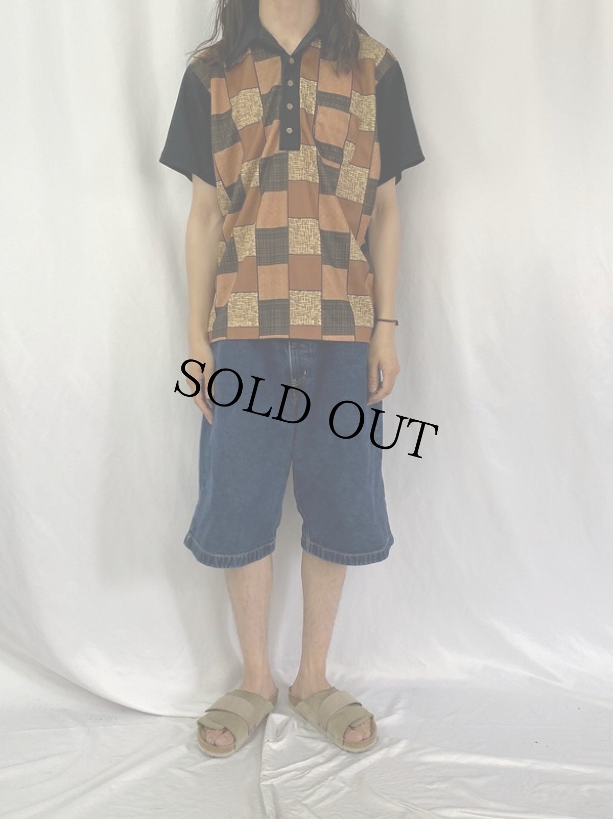 画像3: 70's KING LOUIS USA製 総柄 ポロシャツ L (3)