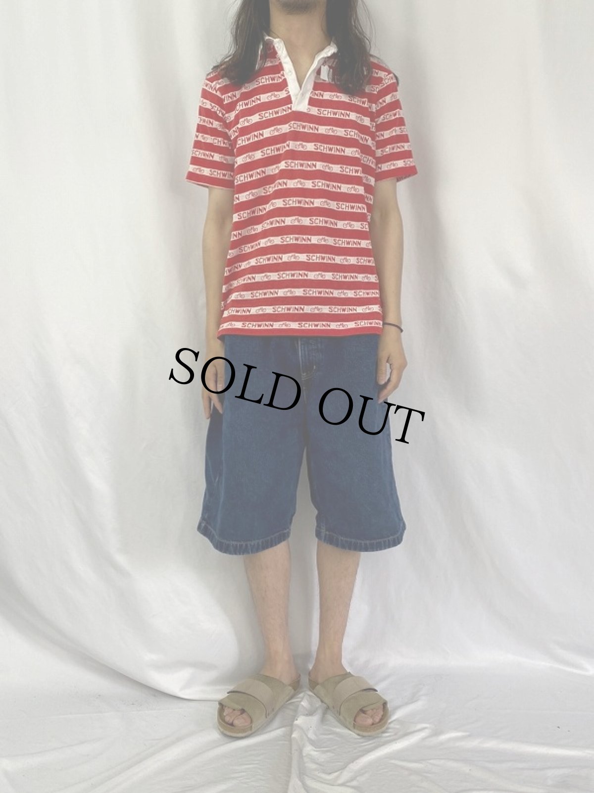 画像2: 70〜80's LION UNIFORM USA製 ボーダー柄 ニットポロシャツ L (2)