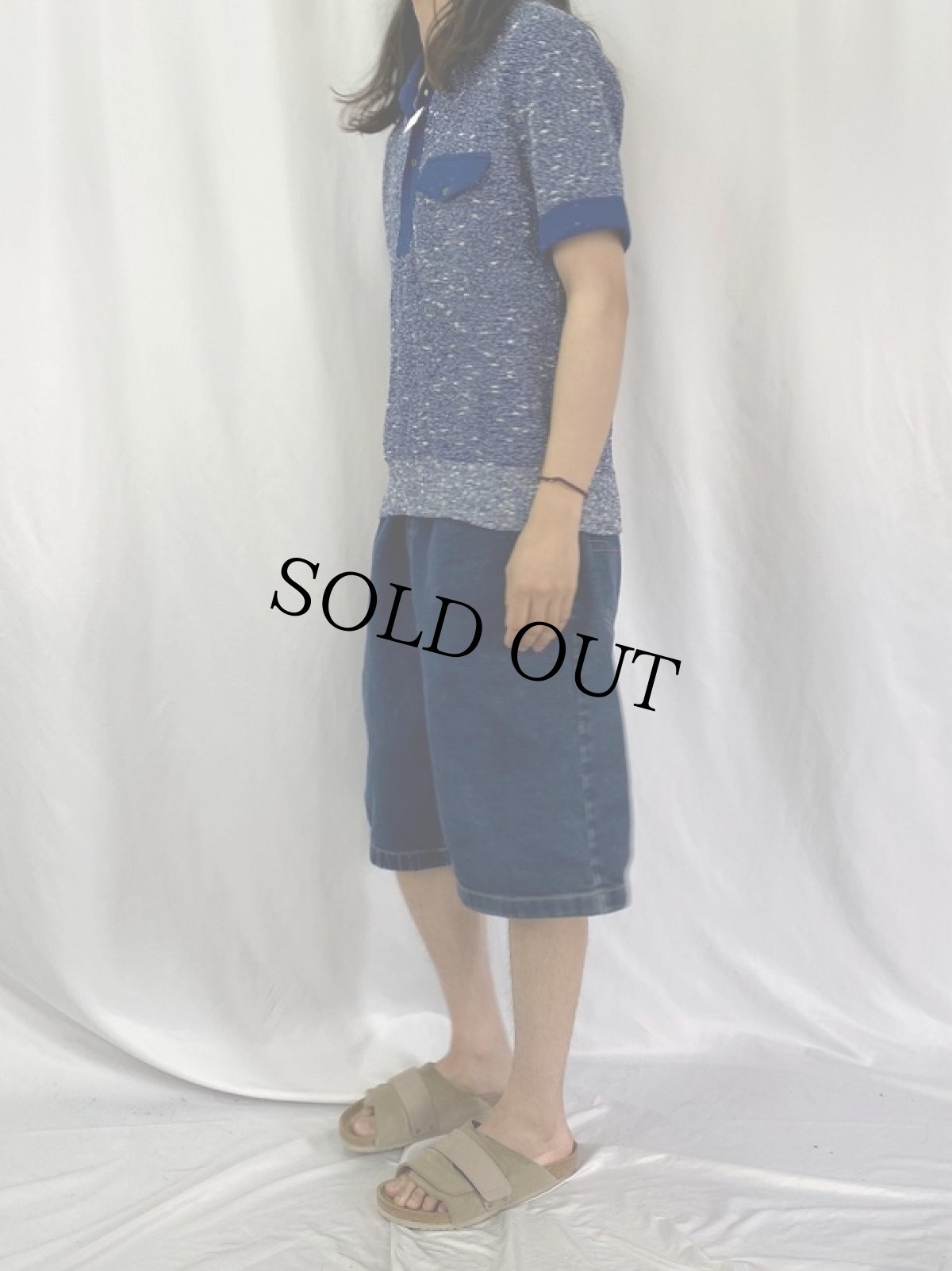 画像3: 70〜80's ネップデザイン バンロンポロシャツ (3)