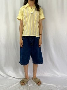 画像2: 80's KINGS ROAD ストライプ柄 バンロンポロシャツ  (2)