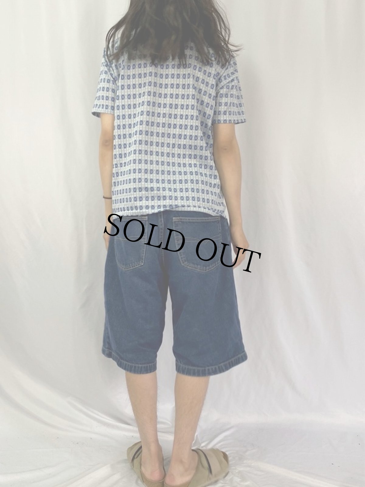 画像4: 70's That Knit 総柄 バンロンポロシャツ XL (4)