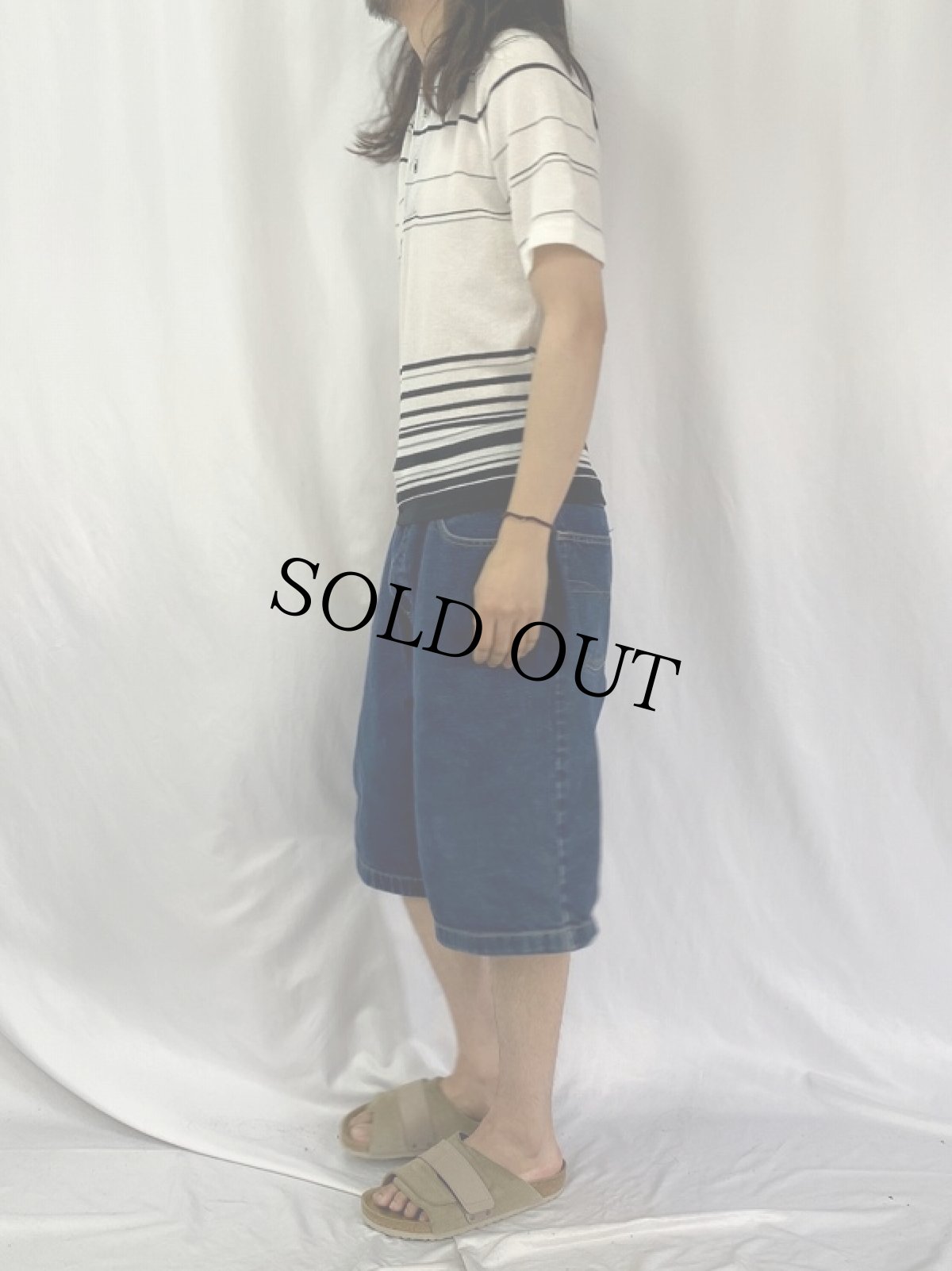 画像3: 70's Toni マルチボーダー柄 ニットポロシャツ (3)