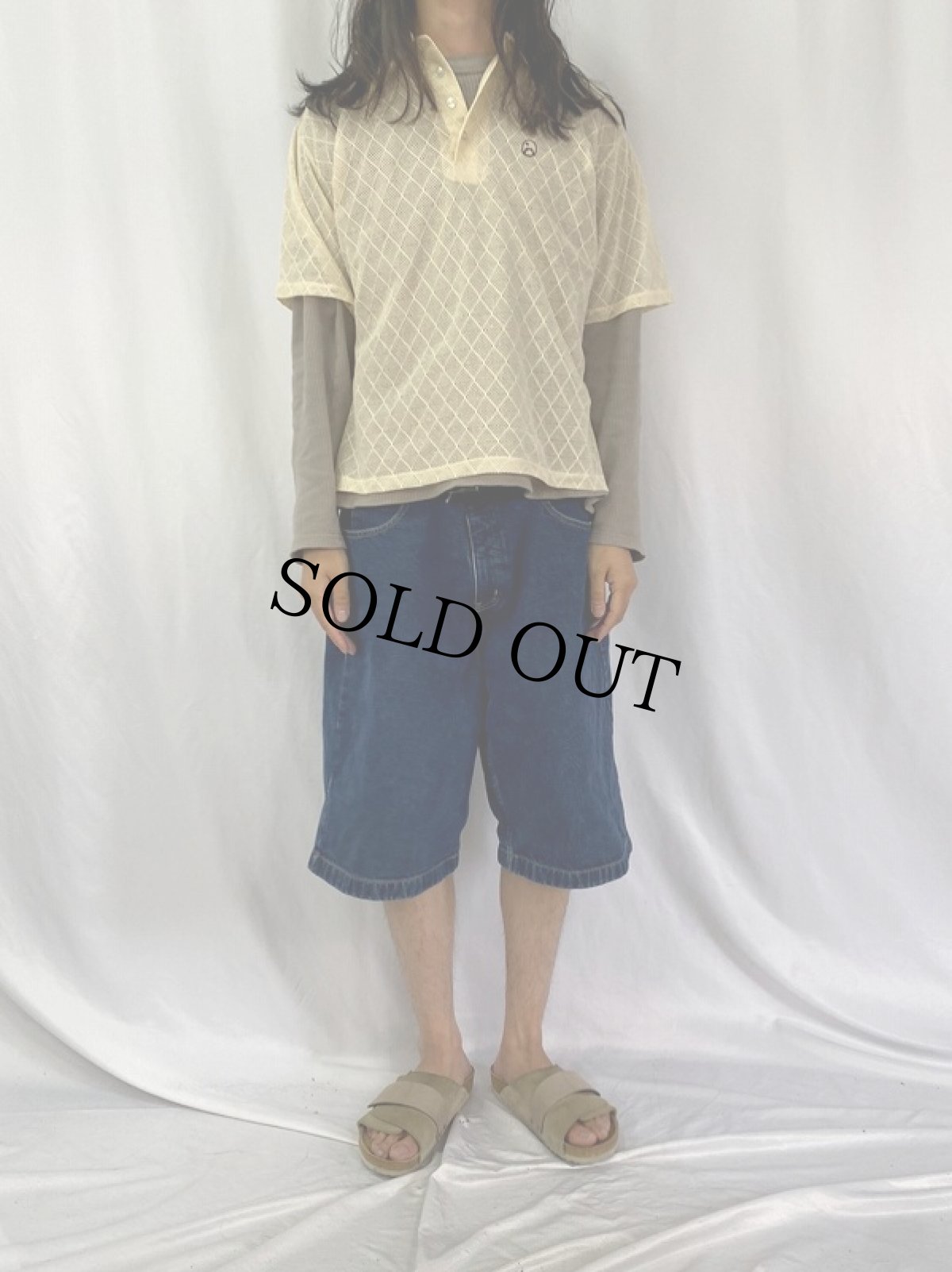 画像2: 70〜80's Interwoven USA製 総柄 メッシュポロシャツ L (2)