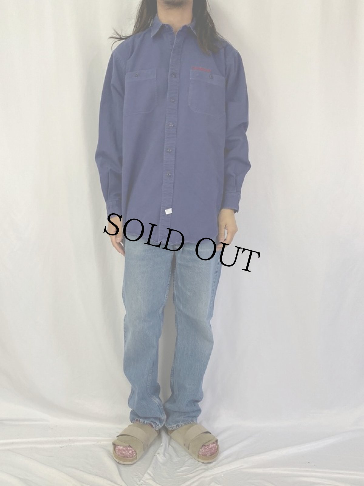 画像2: POLO Ralph Lauren "US-POLO-67" 猫目ボタン コットンワークシャツ M (2)