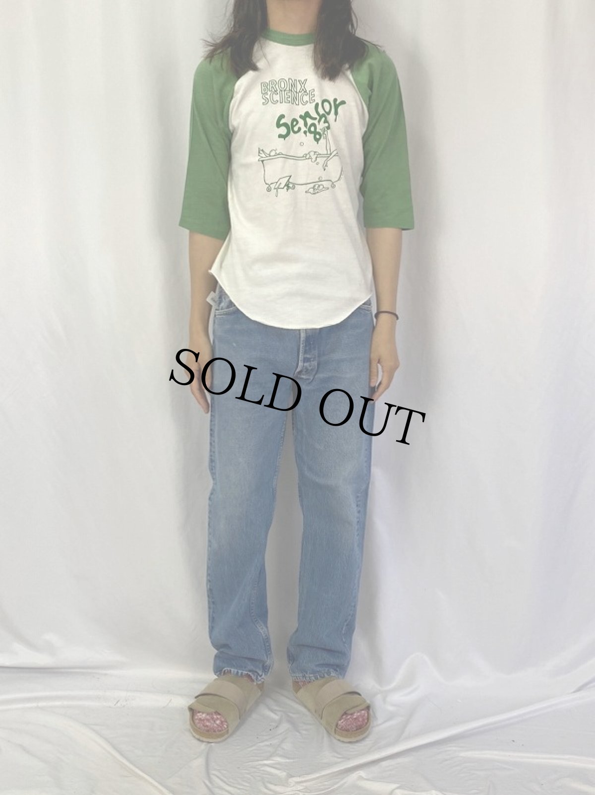 画像2: 80's "BRONX SCIENCE" プリントラグランTシャツ L (2)