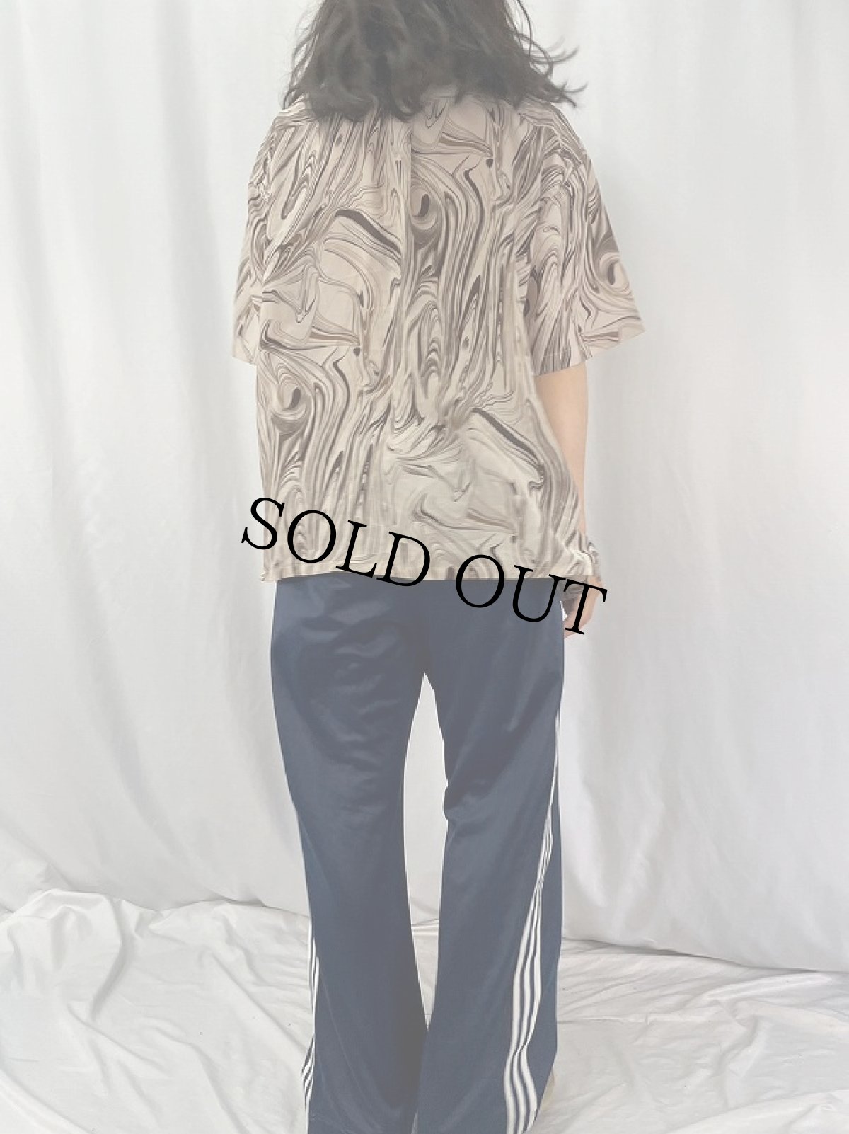 画像4: BARQUES MEN'S COLLECTION マーブル柄 オープンカラーシャツ L (4)