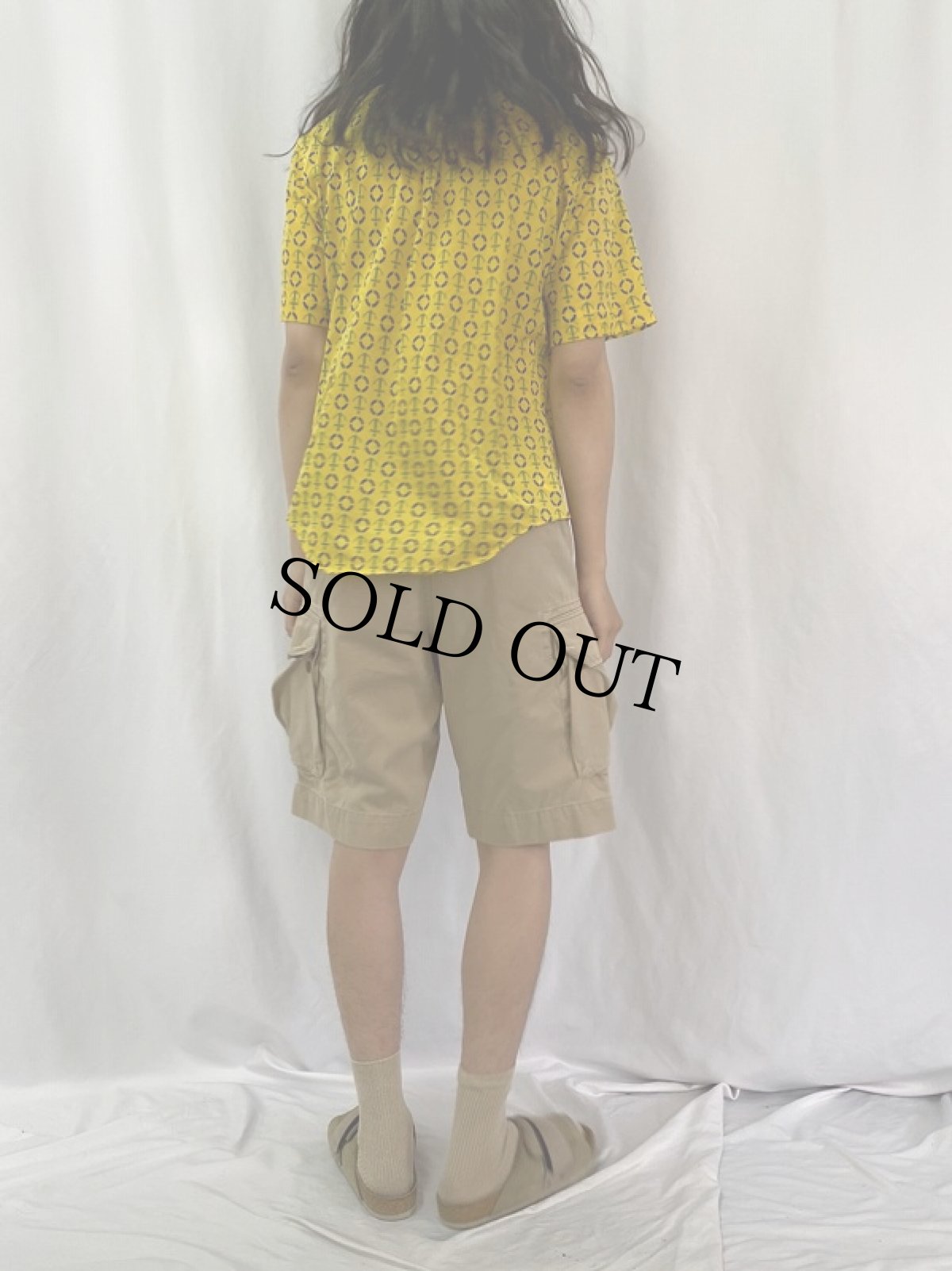 画像4: 70's Marlboro Permanent Press 総柄 ポリシャツ L (4)