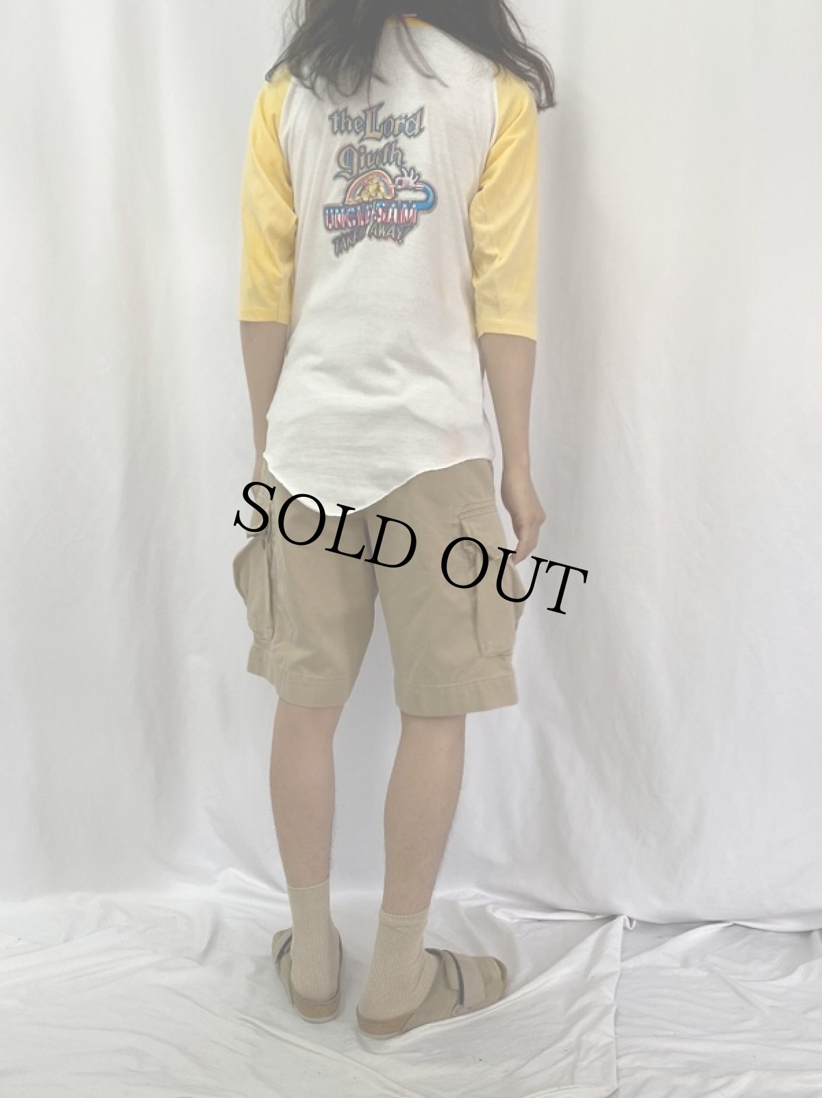 画像4: 70's "KEEP SMILIN" ラメプリントラグランTシャツ L (4)