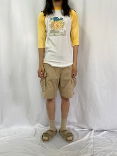 画像2: 70's "KEEP SMILIN" ラメプリントラグランTシャツ L (2)