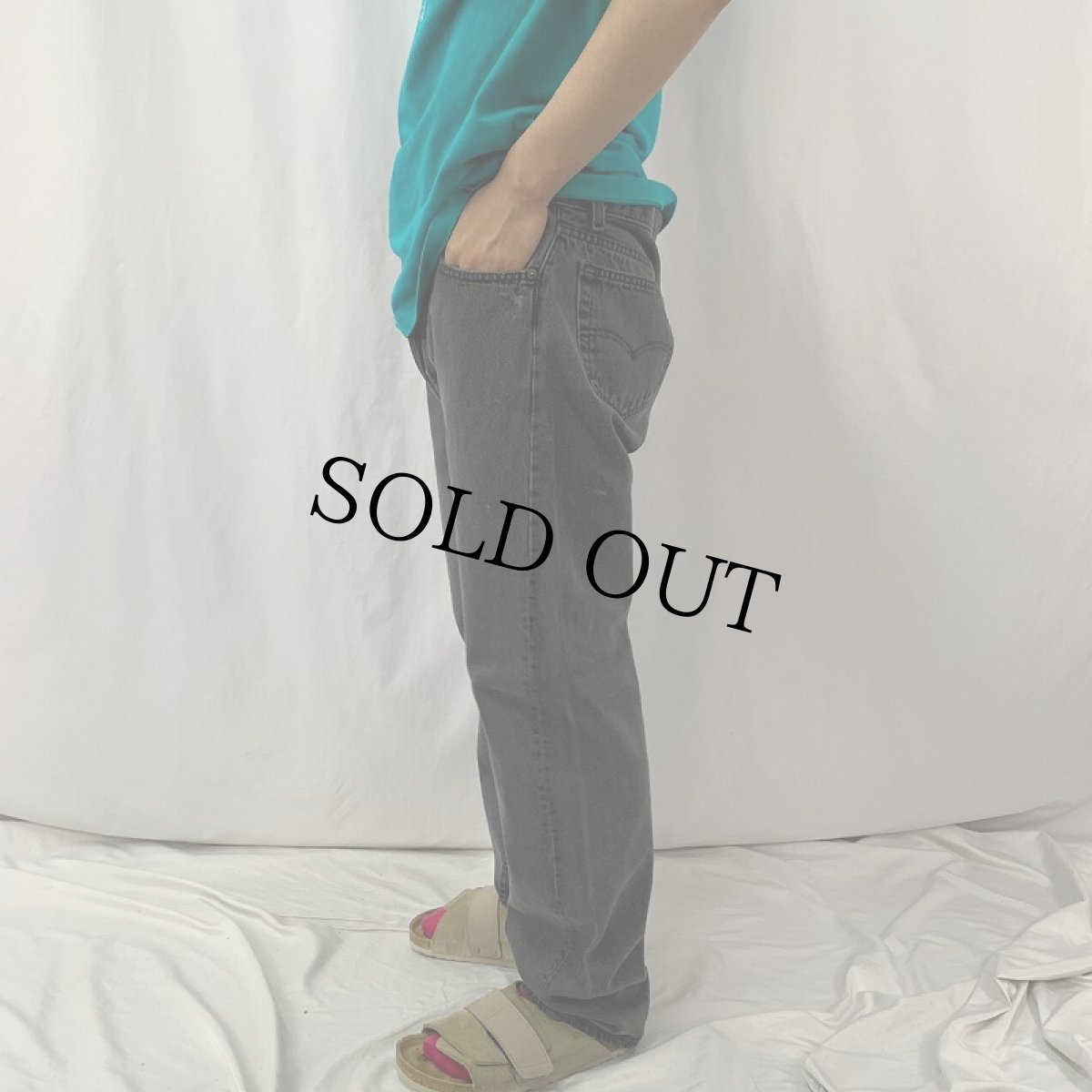 画像3: 90's Levi's 501 USA製 "サルファブラック" ブラックデニムパンツ W35 (3)