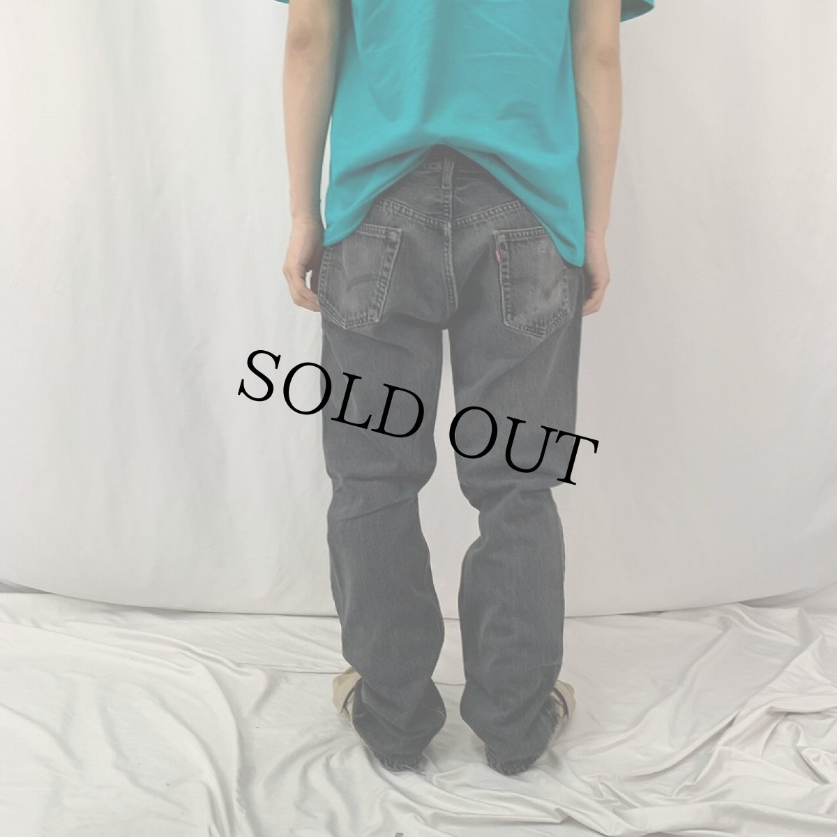 画像4: 90's Levi's 501 USA製 "サルファブラック" ブラックデニムパンツ W35 (4)