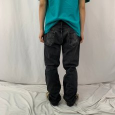 画像4: 90's Levi's 501 USA製 "サルファブラック" ブラックデニムパンツ W35 (4)