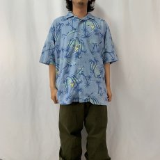 画像2: POLO Ralph Lauren "CLAYTON" オールオーバーパターン コットンアロハシャツ L  (2)