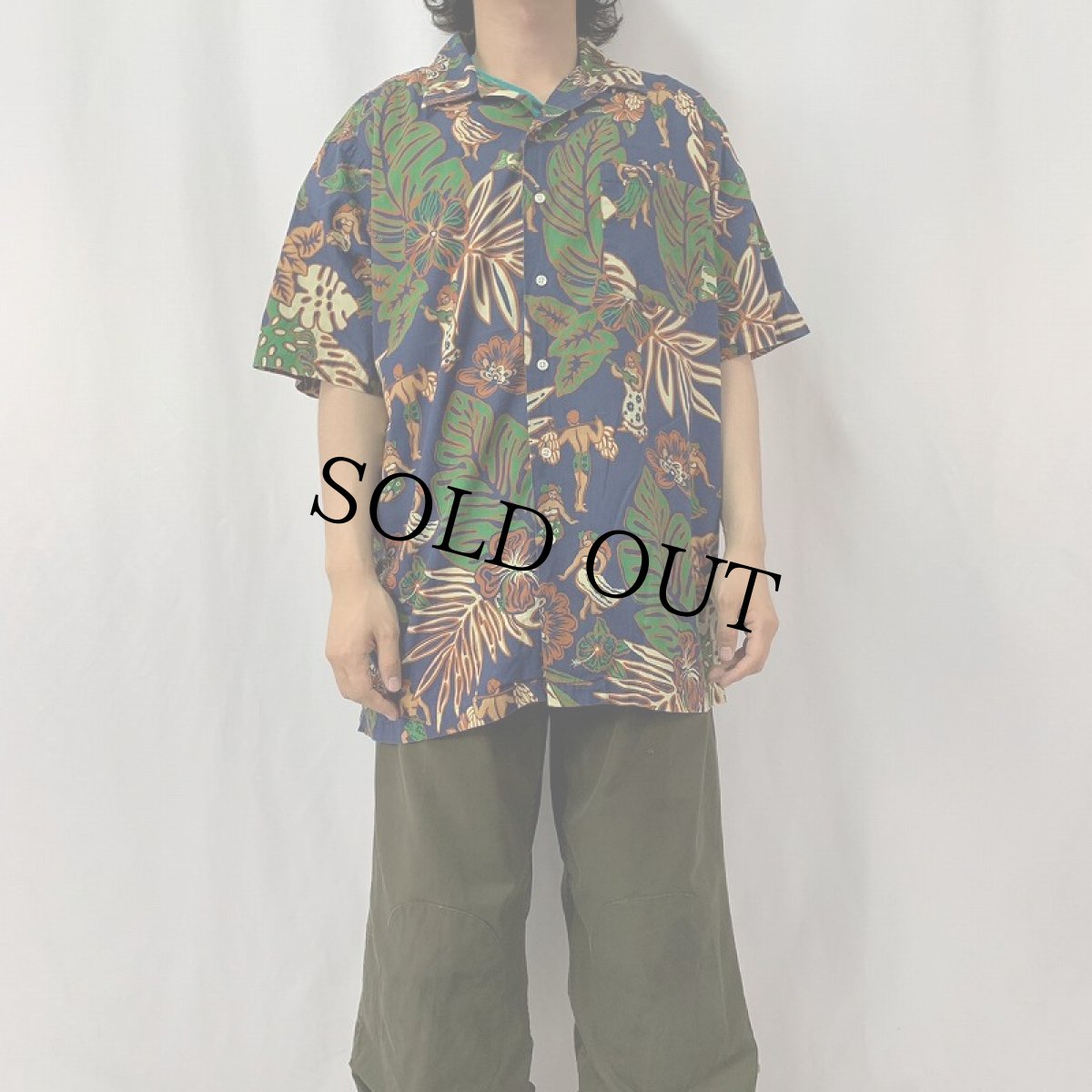 画像2: POLO Ralph Lauren "CLAYTON" オールオーバーパターン コットンアロハシャツ L  (2)