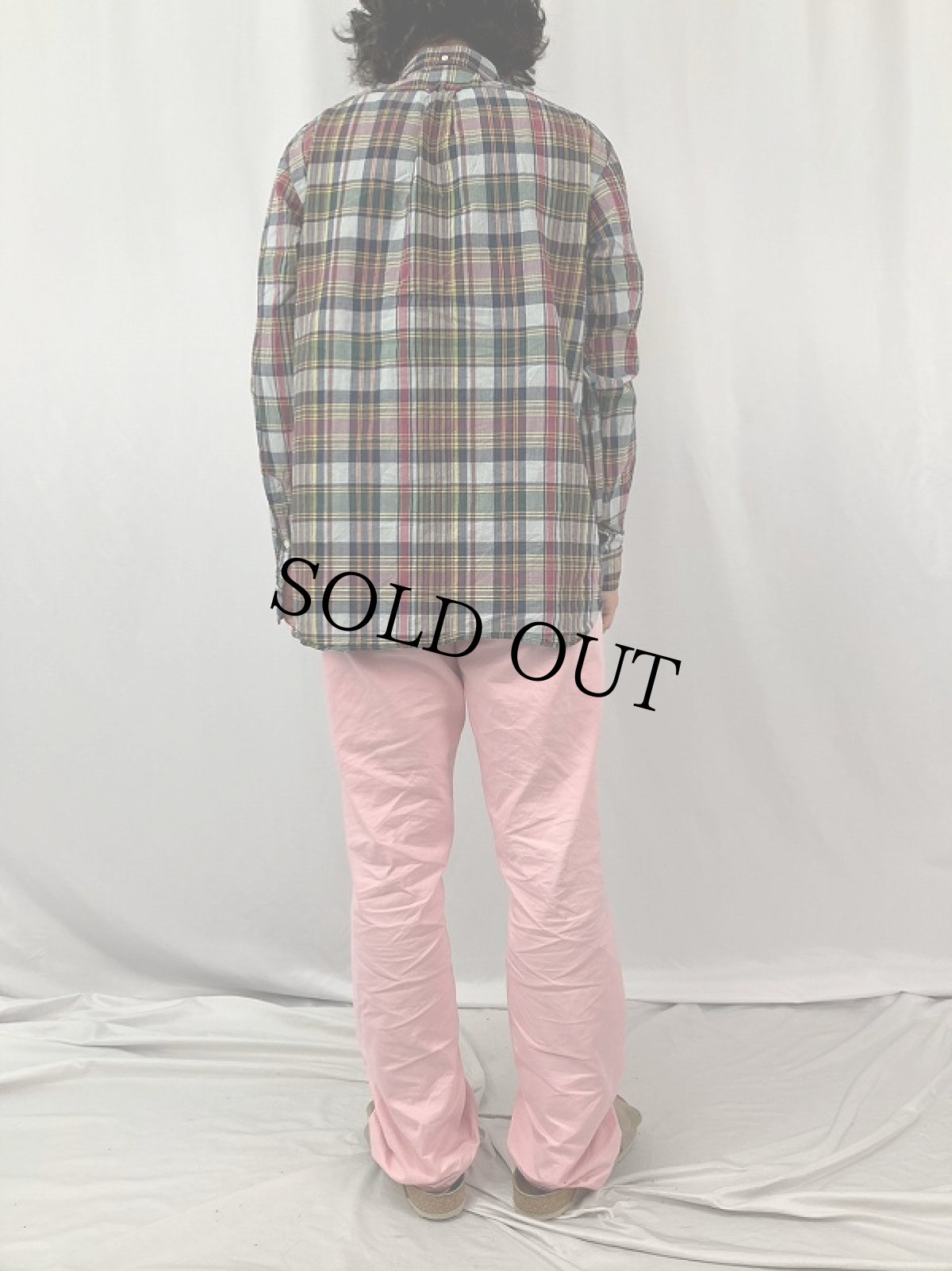 画像4: Ralph Lauren "Bleeding Madras" インディアンマドラスチェック柄 コットンボタンダウンシャツ M (4)