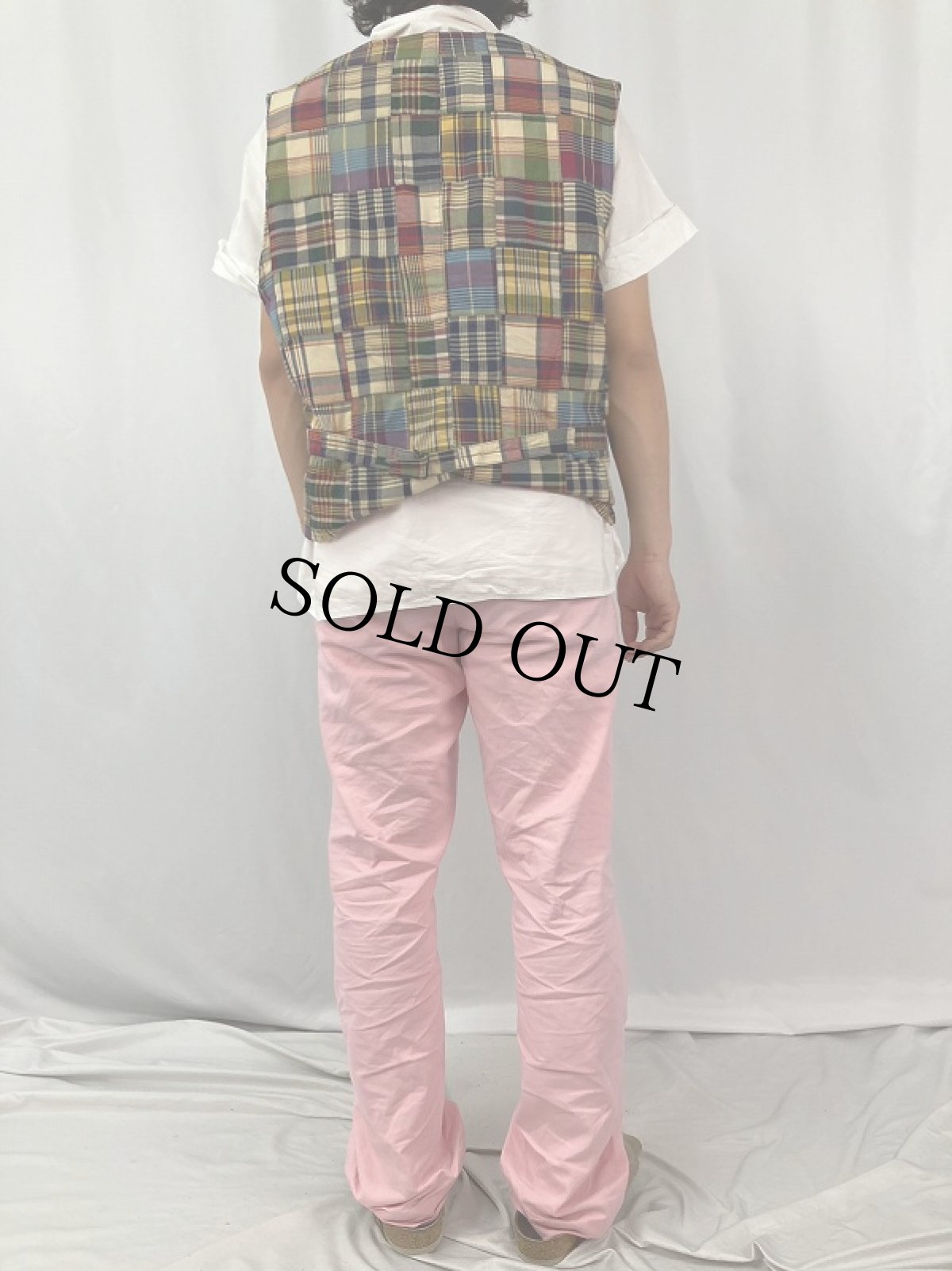 画像4: POLO Ralph Lauren 針刺しシンチバック パッチワーク コットンベスト XL タグ付き未使用 (4)