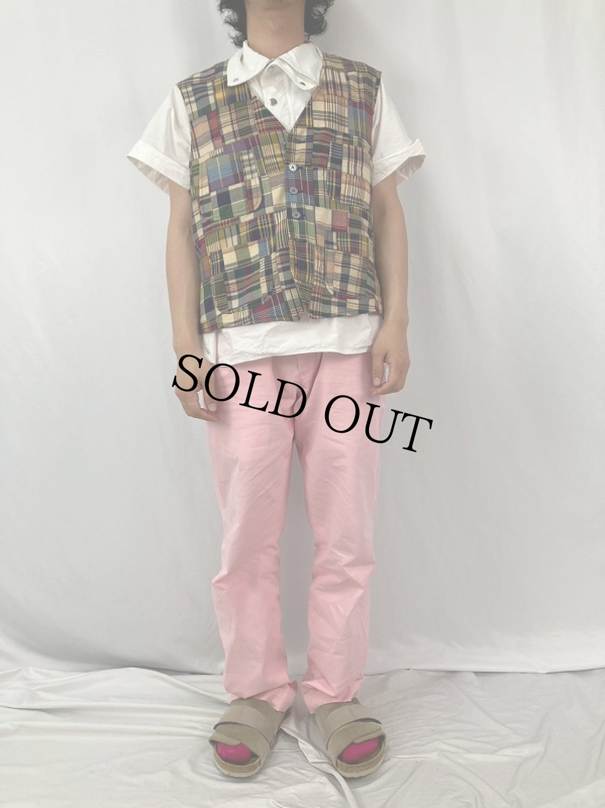 画像2: POLO Ralph Lauren 針刺しシンチバック パッチワーク コットンベスト XL タグ付き未使用 (2)