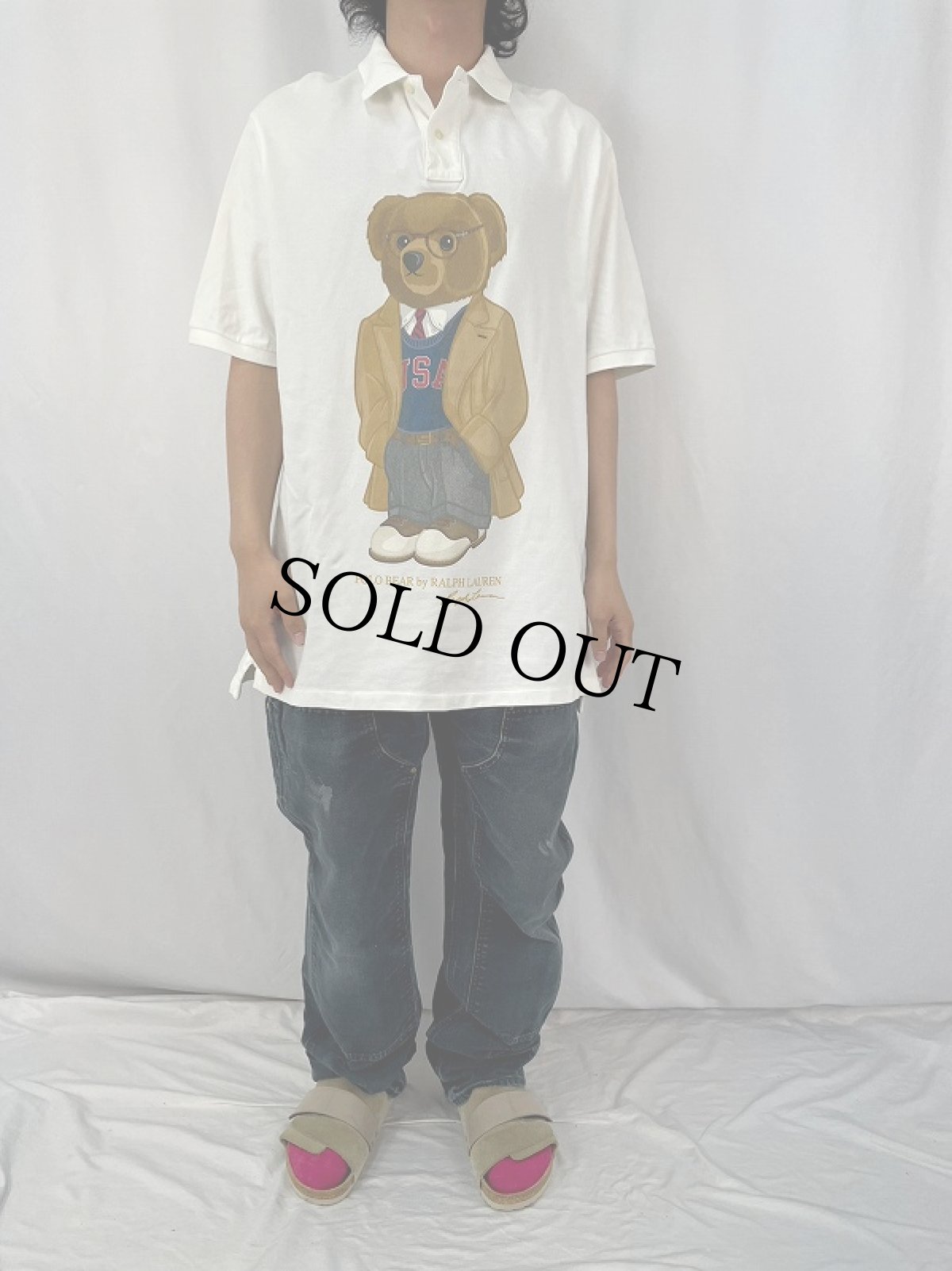 画像2: POLO Ralph Lauren "CLASSIC FIT" ポロベアプリント ポロシャツ XL (2)