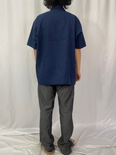 画像4: 70's BEN DAVIS USA製 ハーフジップ ワークシャツ XL NAVY (4)