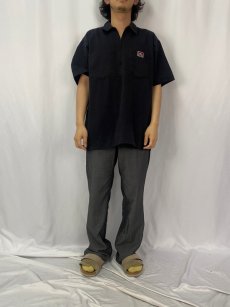 画像2: 90's〜 BEN DAVIS USA製 ハーフジップ ワークシャツ XL BLACK (2)