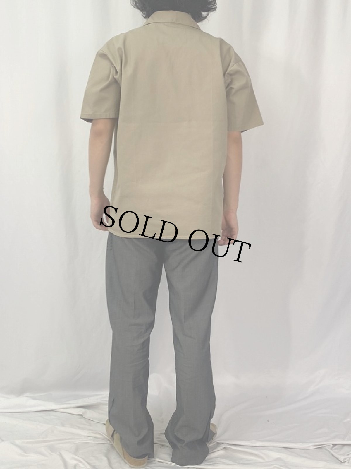 画像4: 80〜90's BEN DAVIS USA製 ハーフジップ ワークシャツ L  (4)