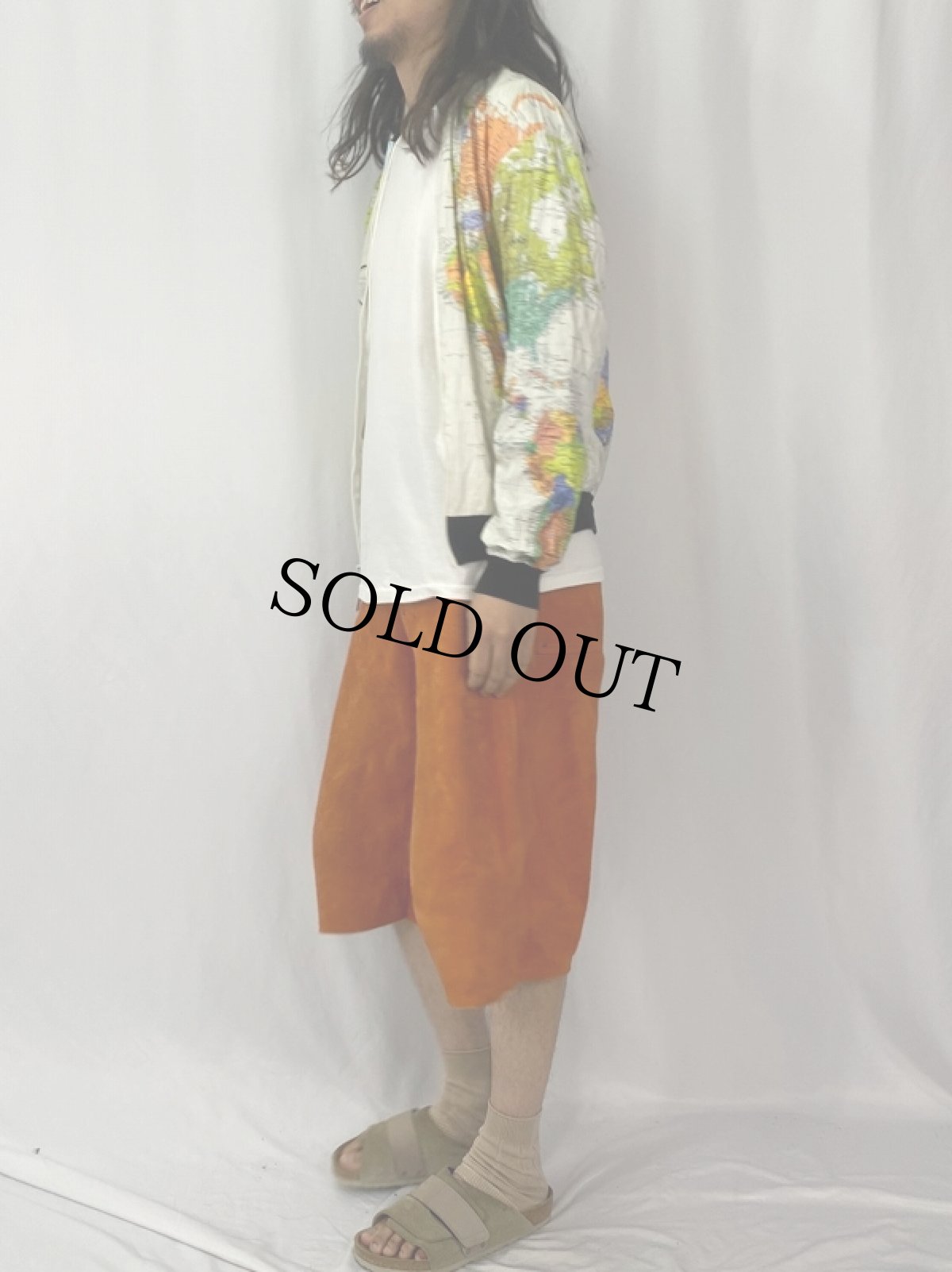 画像4: 90's 世界地図柄 ペーパージャケット L (4)